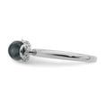 thumbnail image 3 of 925 Sterling Silver Stack Exp. Polished Black FW Cultured Pearl Ring Size: 10; for Adults and Teens; for Women and Men, 3 of 5