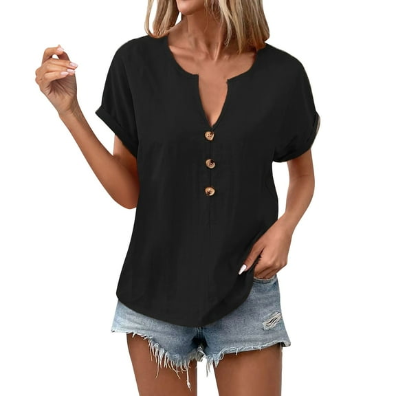 WRXMIJNHGSA Women Women's Short Sleeve T-Shirtwomens Short Sleeve Tops V Neck Casual Loose Fit Shirts Summer Flowy Blouses 2025 Trendy Clothes