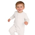 thumbnail image 2 of CheerKidz Baby Boys Girls Long Sleeve Romper 1 Piece Jumpsuit Infant Bodysuit Cute Solid Color Playwear Soft Comfortable Everyday Outfit(White,12-18 Months), 2 of 6