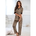 thumbnail image 4 of Dreams & Co. Plus Size Printed Henley PJ Set, 4 of 6
