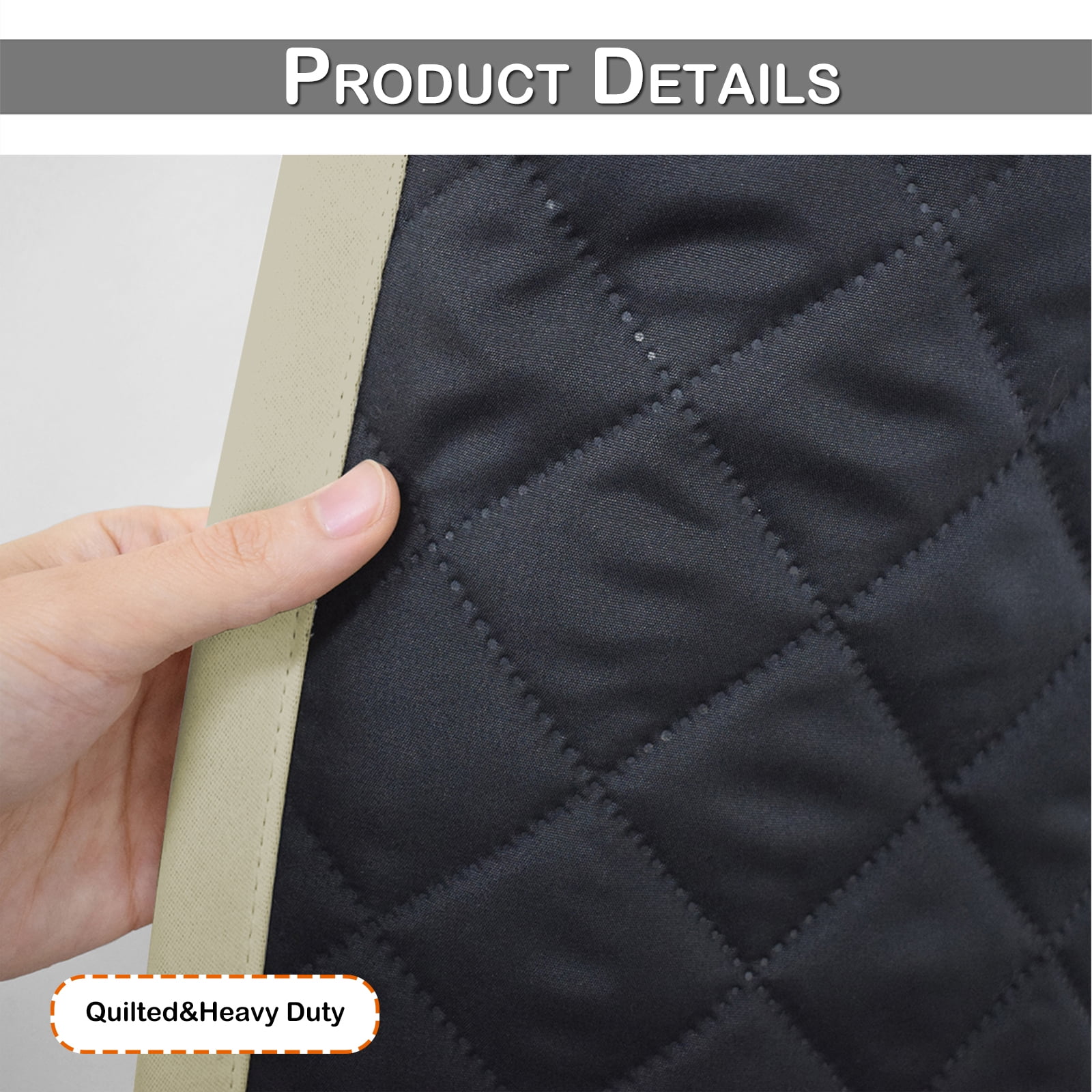 Lapalife Outdoor Curtain for Winter, 100% Blackout Waterproof Windproof Quilted Heavy Duty Curtain Cold Blocking Thermal Isolate for Living Room, Bedroom, 52"x 108", 1 Panel