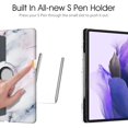 thumbnail image 6 of Fintie Rotating Case for Samsung Galaxy Tab S8 Plus 2022/S7 FE 2021/S7 Plus 2020 12.4 inch, 360 Degree Swivel Stand Cover With S Pen Holder Auto Sleep/Wake, Marble Pink, 6 of 8