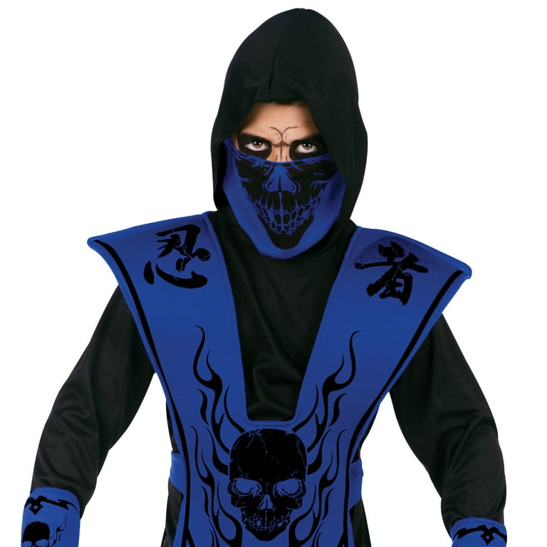 Skull Ninja Blue Halloween Costume for Children, Boys Size Small 6/7, by Way to Celebrate
