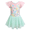 Aqua Pink Floral, variant on Girls Ballet Leotards Ruffle Sleeve Shinny Dance Dress Outfits Toddler Ballerina Clothes for Kids 3-11Y