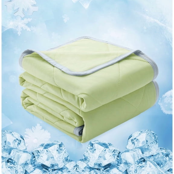 Cooling Comforter Twin Size, Double-Sided Cooling Tech Fabric Blanket for Hot Sleepers and Night Sweats, All-Season Breathable Lightweight Comforter, Apple Green