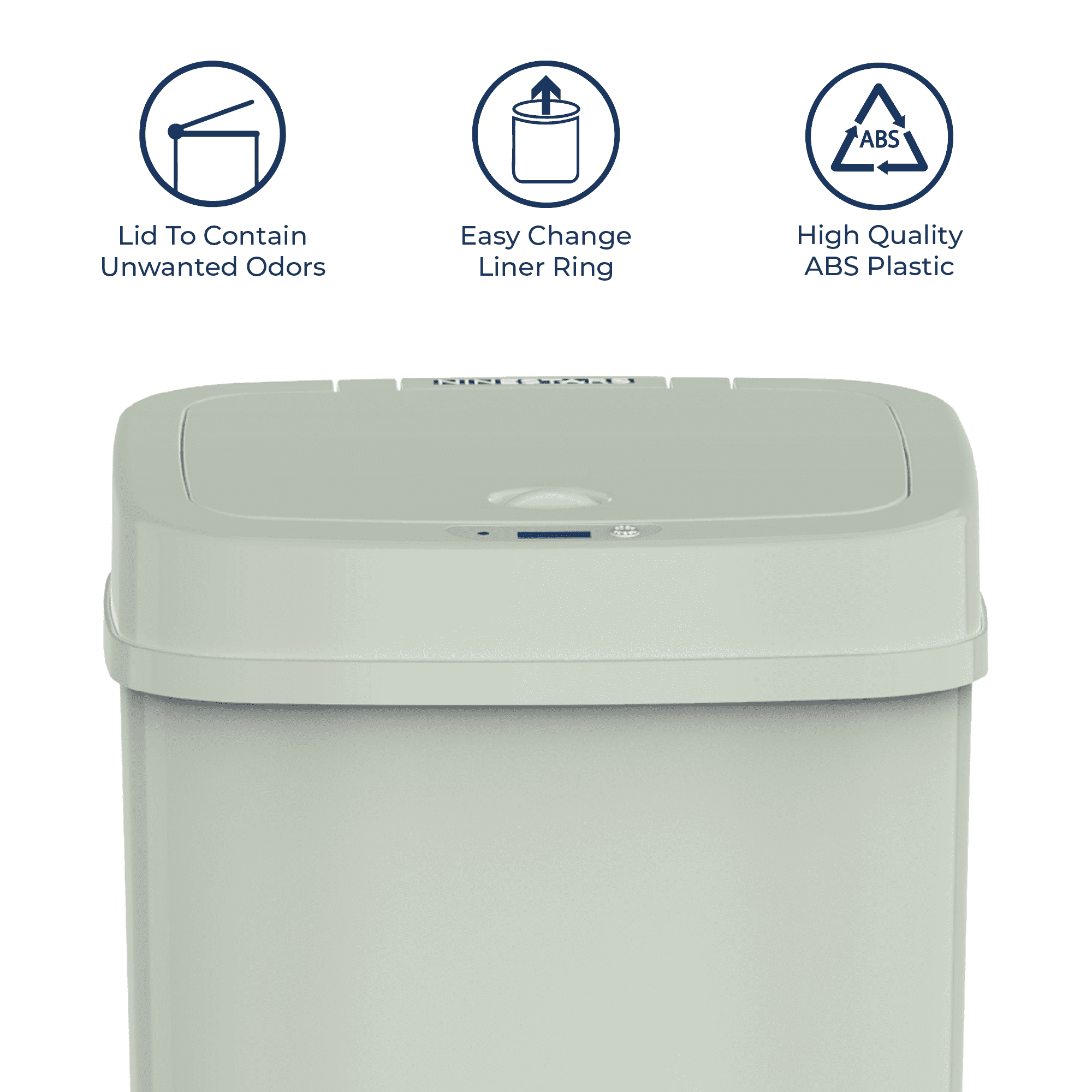 Nine Stars Automatic Bathroom Trash Can, 3 Gallon Plastic Motion Sensor Garbage Bin with Soft Close Lid, Green