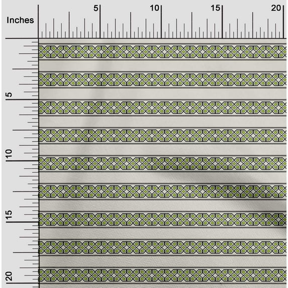 oneOone Silk Tabby Lime Green Fabric Geometric & Floral Block Fabric For Sewing Printed Craft Fabric By The Yard 42 Inch Wide