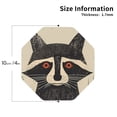 thumbnail image 2 of Vsdgher Retro Raccoon Graphic Print Leather Coasters for Drinks, Durable Drink Coasters 4 Set for Tabletop Protection, Luxurious Home Décor and Housewarming Gift-Octagon, 2 of 6