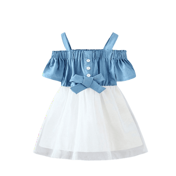 Vestidos de nina pequena Vestido de mezclilla de manga larga para ninas Ropa Tutu Vestido de fiesta Vestido de fiesta Primavera Otono Ropa de bebe Vestidos6 7T Etiqueta 140 Gao Jinjia LED
