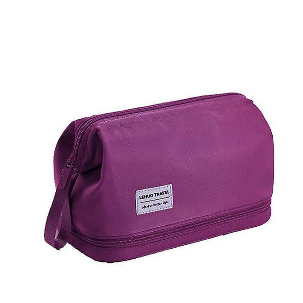 Bolsa de aseo impermeable para hombre, Kit de afeitado, viaje Oxford, gran capacidad, separación en seco y húmedo, bolsa de cosméticos de doble capa para mujer