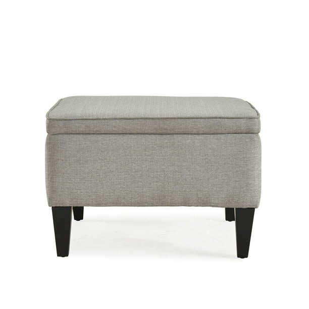 Storage Ottoman In Dove Gray Linen, How To Convert An Ottoman Into A Storage