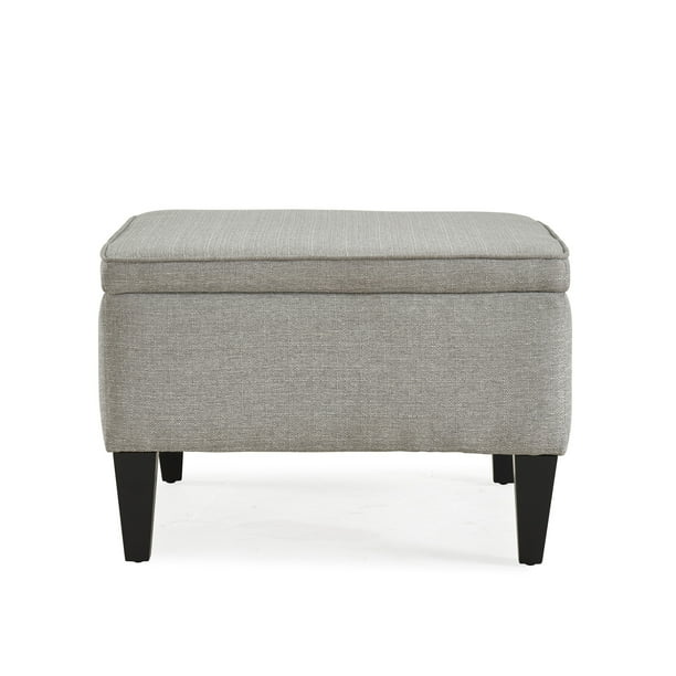 Flip Top Storage Ottoman In Dove Gray Linen Com Storage Ottoman In Dove Gray Linen, How To Convert An Ottoman Into A Storage