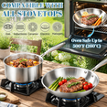 21-Piece Tri-Ply Stainless Steel Cookware Set with Steamer for All ...