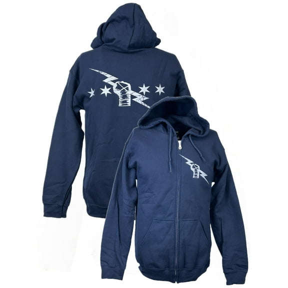 Blue CM Punk Uprising Lightning Bolt Zipper Hoody
