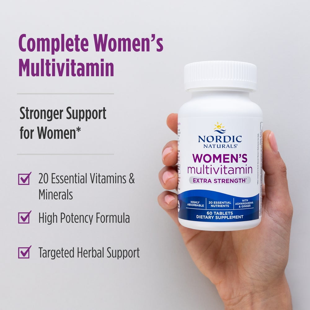 Nordic Naturals Women’s Multivitamin Extra Strength, Unflavored - 60 Count