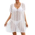 thumbnail image 1 of Traje de baño Prolriy para mujer, moda de verano para mujer, tejido de punto ahuecado, elegante, para playa, bikini, blusa, vestido de playa, ropa de baño, traje de baño para mujer, blanco, 1 of 8