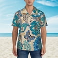 thumbnail image 4 of Disketp Hawaiian Shirts For Men,Vintage Floral Butterflies Print Mens Casual Short Sleeve Button Down Shirts Beach Shirt, 4 of 8