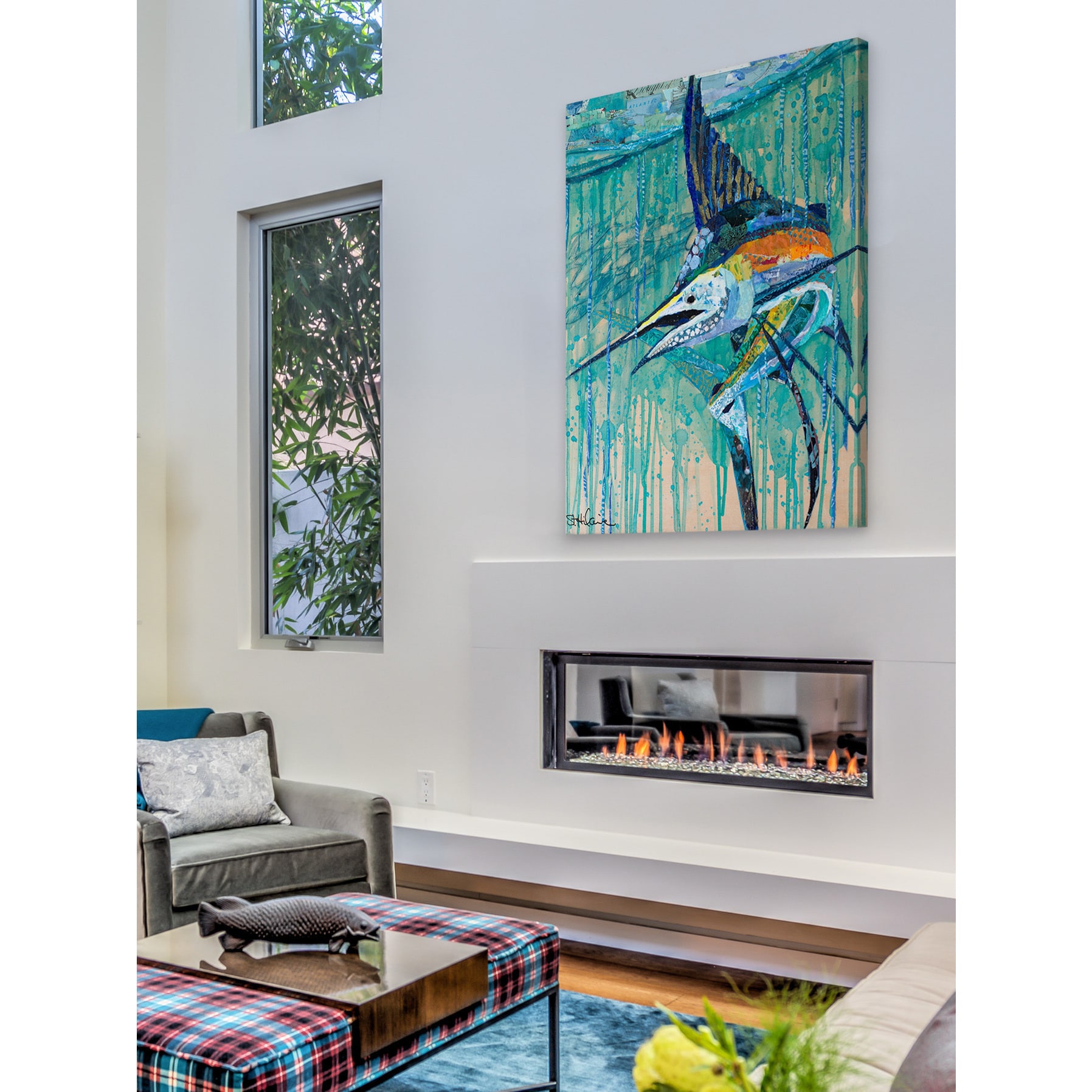 "Swordfish" Painting Print on Wrapped Canvas