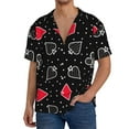 thumbnail image 3 of Fotbe Card Suits print Short Sleeve Button Down Shirts for Men Casual Summer Beach Wrinkle Free Shirt-Small, 3 of 7
