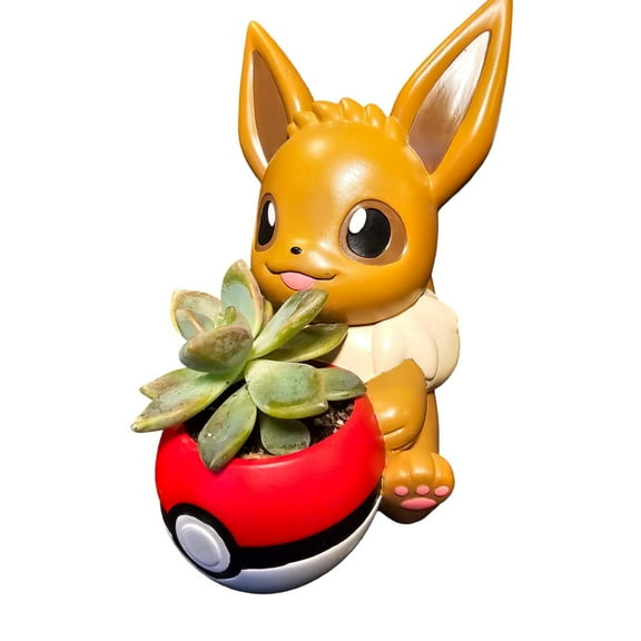 Eevee Pokmemon Plant Pot 5'' - Mini Anime Succulent Planter For Office Desk, Home Decor, Garden
