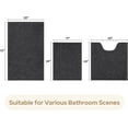 thumbnail image 3 of 3 Pieces Bathroom Rugs, Ultra Soft Non Slip Absorbent Chenille Toilet Bath Mat Set (Charcoal/Dark Grey), 3 of 6