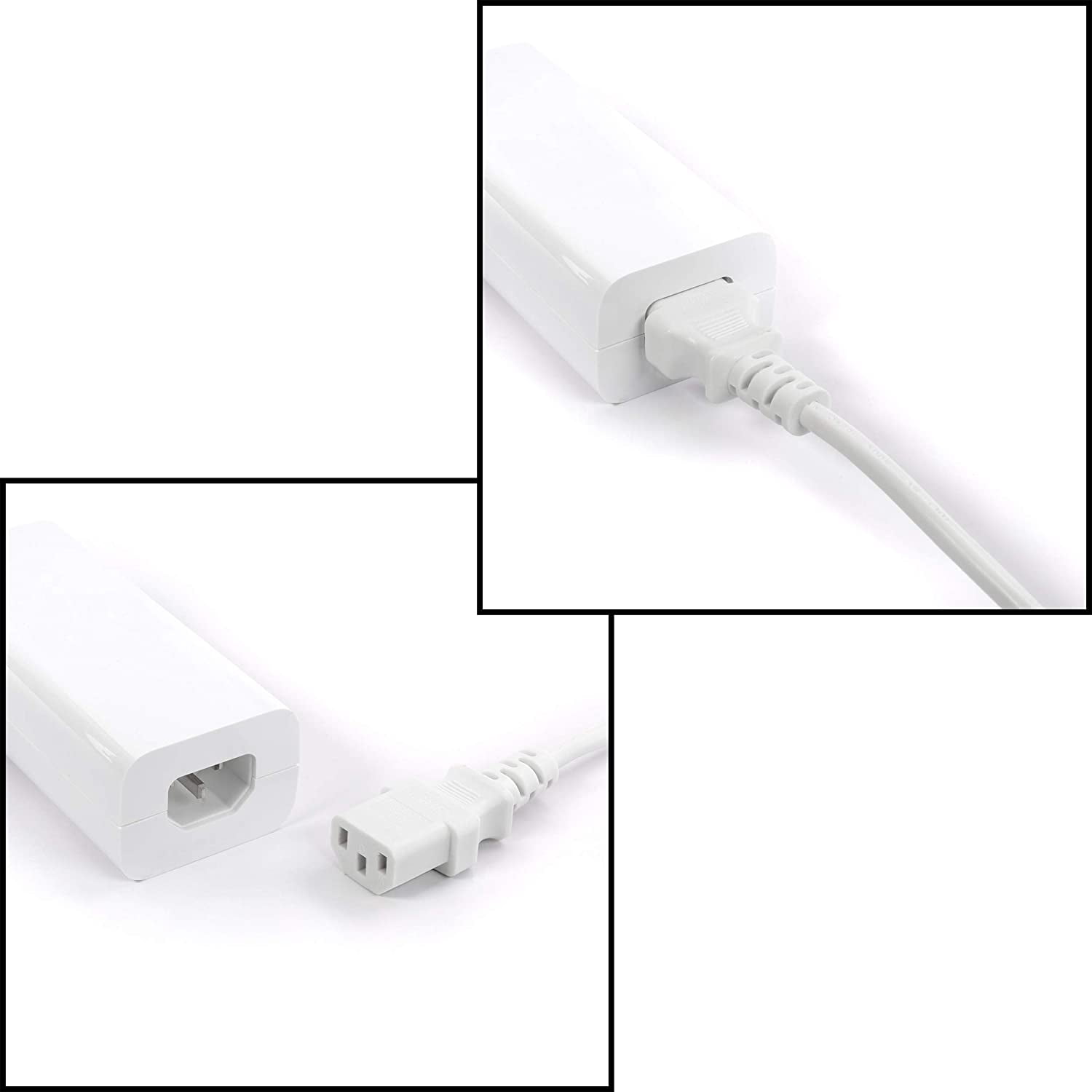 THE CIMPLE CO - AC Power Cord 3 Prong (18 awg) for TV PC Monitor Wall Mount Set Up -White - 25ft