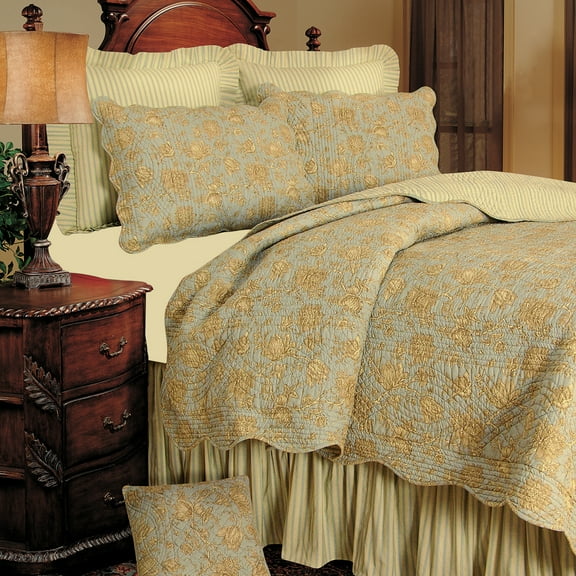 Berkley Blue King Bedding Quilt 100% Cotton Luxury Lightweight Bedroom Decor