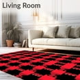 thumbnail image 2 of ODIKA 6'x9' Machine Washable Non-Slip Area Rug, Classic Buffalo Check With Vintage Festive Charm High Traffic Rug with Pad, Red, 652205, 2 of 8