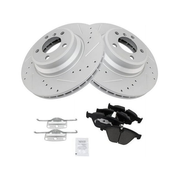 Front Brake Pad and Rotor Kit - Compatible with 2006 - 2008 BMW 750Li 2007