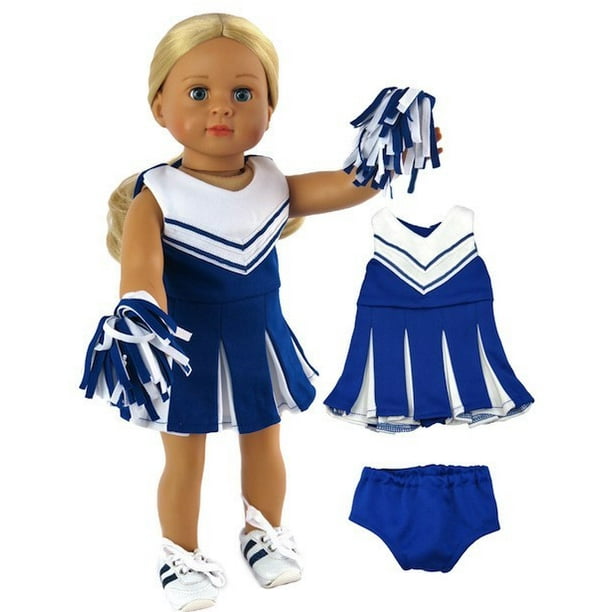 Blue Cheerleader Outfit For 18 Inch Dolls