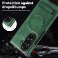 thumbnail image 5 of ELEHOLD Case for Samsung Galaxy Z Fold 7, Shockproof Magnetic Leather Phone Case with Stand, Compatibility with Mag Safe Accessories,Darkgreen, 5 of 8