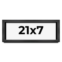 21x7 Frame Black Charcoal Grey Wood Textured Picture Frame | 0.75 Inch Moulding Width | Gunmetal