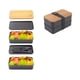 thumbnail image 1 of Caja Bento Japonesa, Fiambrera de 2 Capas, Contenedor de Almuerzo para Preparar Comidas con Tapa de Tabla de Cortar de Bambú, Bolsa, Cubiertos, Divisor, Fiambrera Bento para Niños y Adultos, 1 of 4