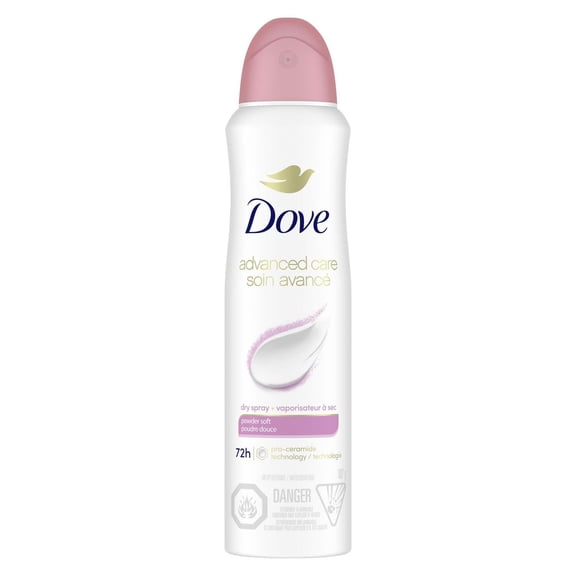 Dove Advanced Care Antiperspirant Deodorant Dry Spray Powder Soft, 107 g