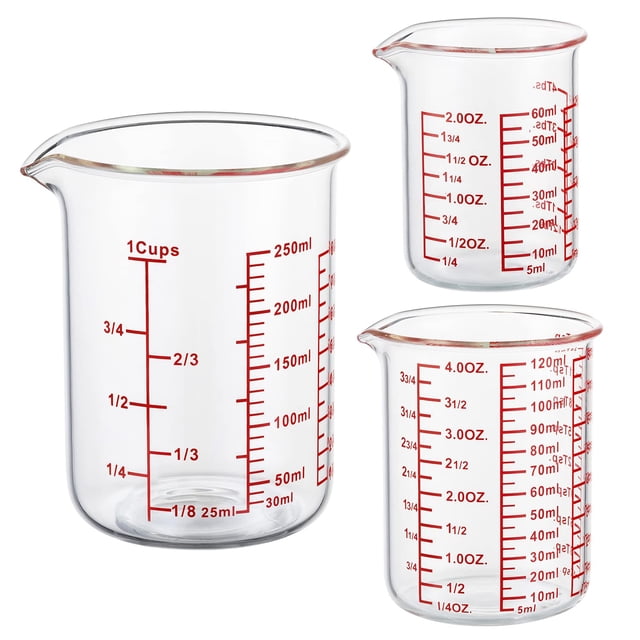 Juego de vasos medidores Ackers BORO3.3 de vidrio con alto contenido de borosilicato