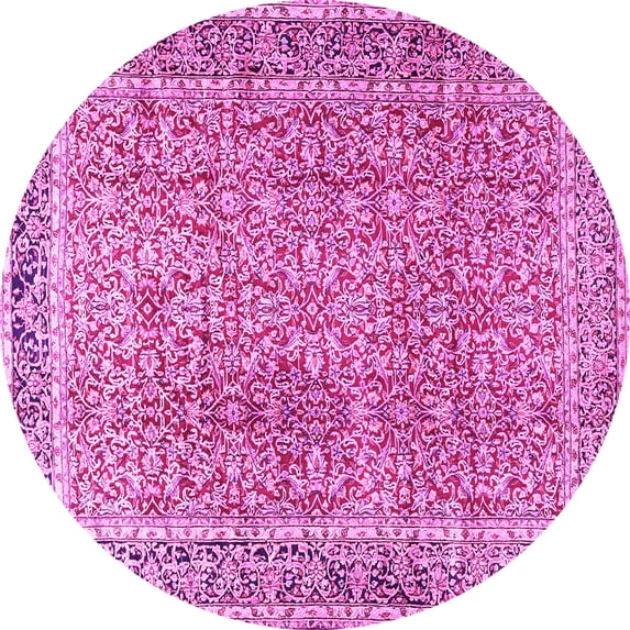 Ahgly Company Indoor Round Persian Pink Traditional Area Rugs, 6' Round