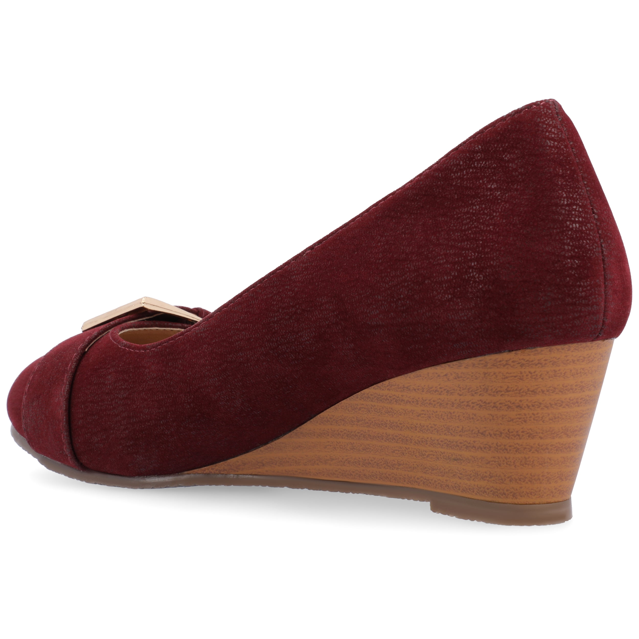 Journee Womens Graysn Comfort Insole Slip On Round Toe Wedge, Widths Available