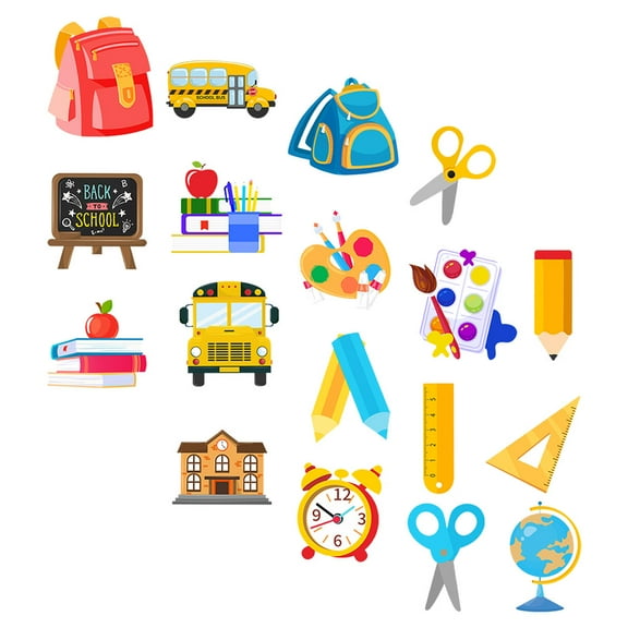18 Pcs Back to School Paper Hangings Ornaments Party Decorations Astetic Room Emblems Tree Pendants Decors
