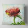 thumbnail image 2 of Designart Cute Red Green Watercolor Flower - Floral Throw Pillow - 16x16, 2 of 5