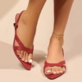 thumbnail image 2 of Xucatan Women's Pointed Toe Kitten Heel Sandals, Open Toe Slingback Slides with Thin Low Heel, Faux Leather Versatile Dress Shoes, Versatile Indoor Outdoor Office Footwear Gift, 2 of 8