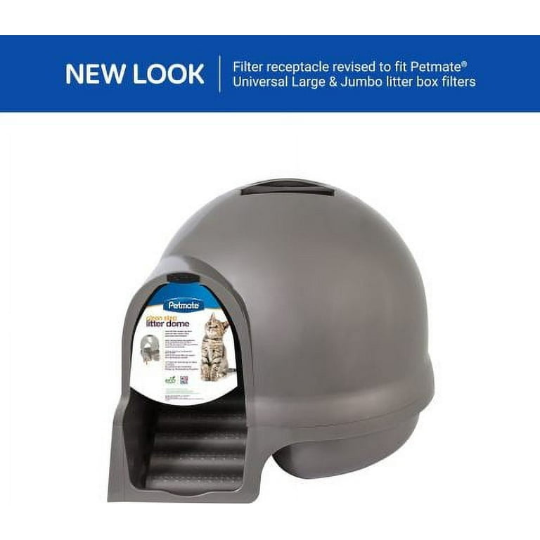 Petmate Booda Dome Clean Step Plastic Enclosed Cat Litter Box 95 Recycled Brushed Nickel