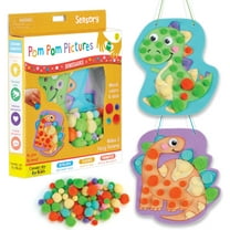 Creativity for Kids Pom Pom Pictures Dinosaurs - Sensory Craft Kit for Boys and Girls Ages 3 
