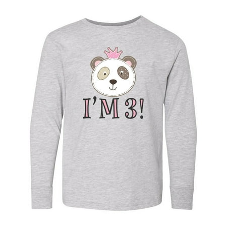

Inktastic 3rd Birthday Panda 3 Year Old Girl Youth Long Sleeve T-Shirt