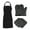 Black, variant on 5pcs Oven Mitts Pot Holders With Pocket and Apron Cotton Lining Silicone Coating Surface Heat Resistant Kitchen Glove with Printed Grids Pattern Water Resistant Apron for Kitchen Cooking Baking BBQ