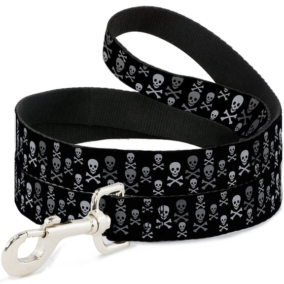 Buckle-Down Pet Leash, Dog Leash, Multi Skull Black Gray, 4 Feet Long 1.0 Inch Wide