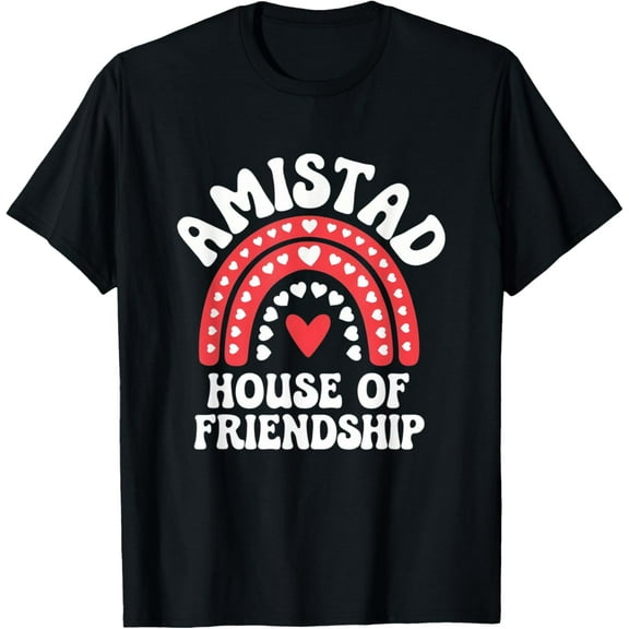 Amistad House Of Friendship Boho Heart Rainbow T-Shirt