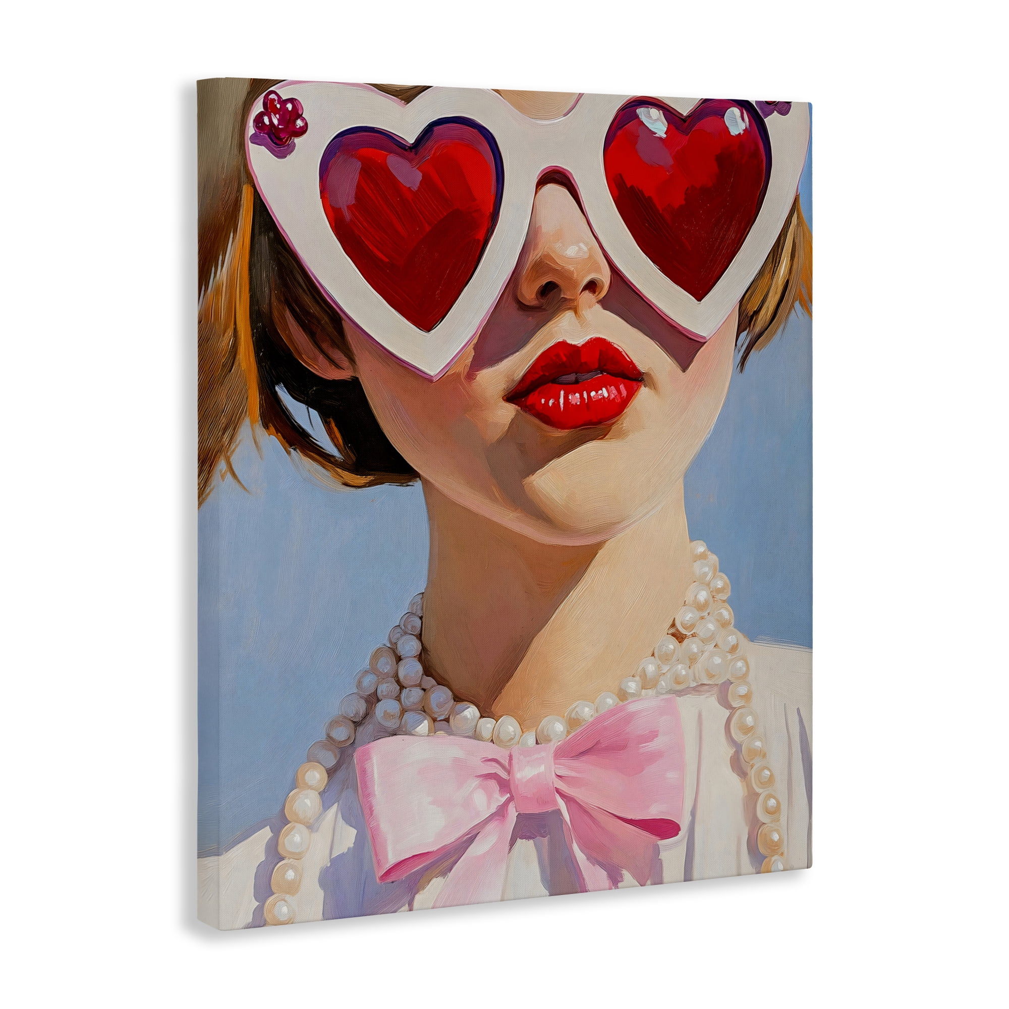 Stupell Industries Romantic Red Heart Glasses Canvas Wall Art, design by The Prints Vibe