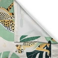 thumbnail image 2 of Ambesonne Cheetah Kitchen Curtains, Modern Jungle Leaf Scene, 55"x45", Jade Green Mustard and White, 2 of 3