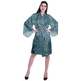 thumbnail image 2 of Moomaya Printed Womens Kimono Sleeve Robes Satin Silk Getting Ready Bridal Robe Coverup, 2 of 7
