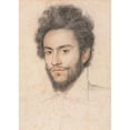 thumbnail image 2 of François Quesnel 18x24 Black Ornate Framed Double Matted Museum Art Print Titled: Young Man with a Beard (17th Century?), 2 of 5